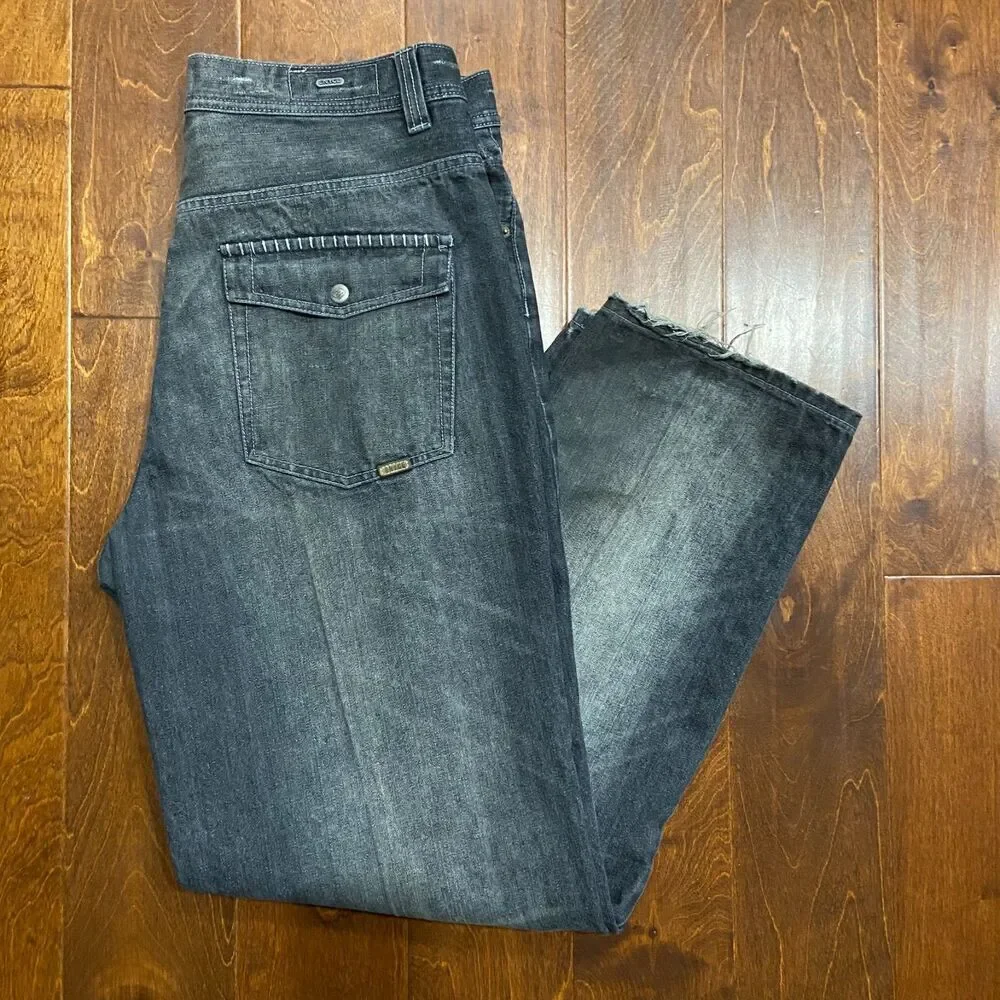 Enyce Vintage Y2K Baggy Fit Distressed Black Denim Jeans Men's Size 36 x 32